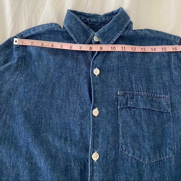 OUR LEGACY WORKSHOP RARE Japanese Hemp, Indigo & Mother Pearl Buttons Shirt S-L - Picture 10 of 11